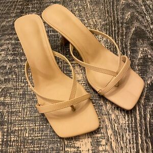 Square Toe Kitten Heel Sandals